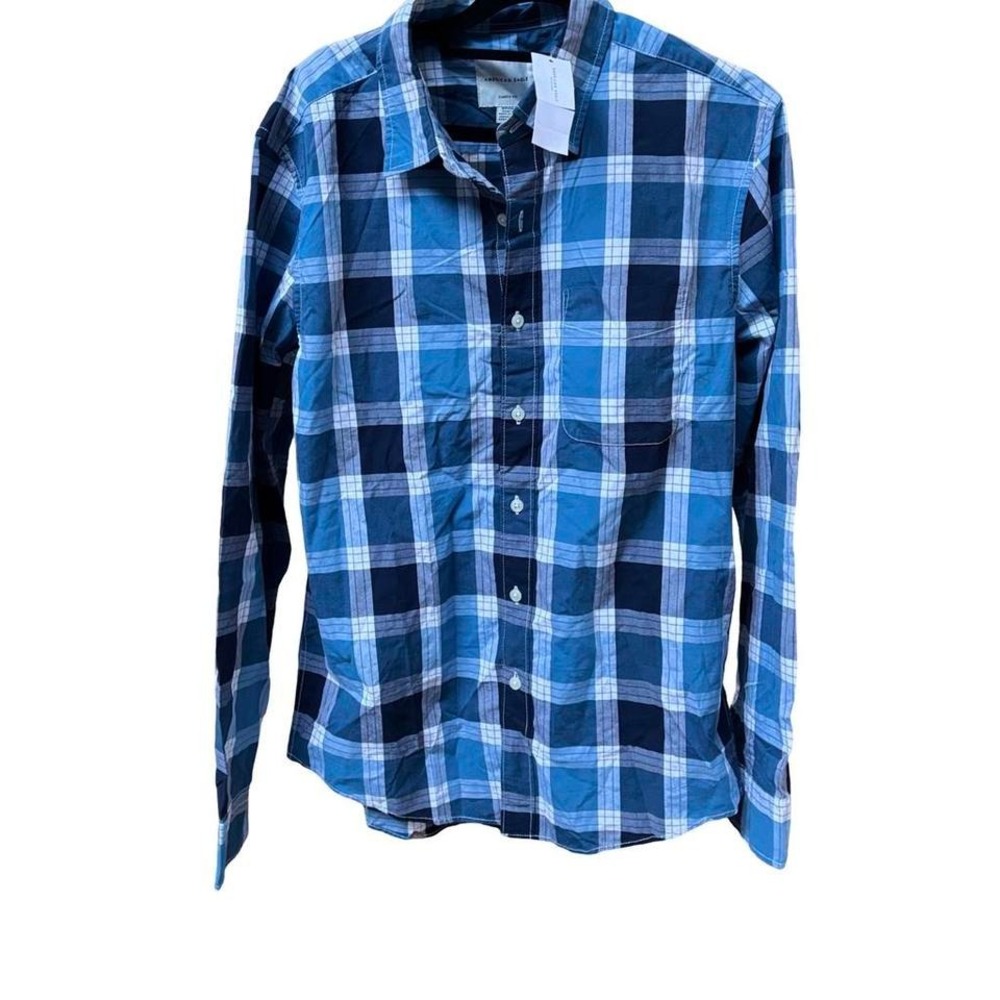 American Eagle Outfitters Classic Fit Plaid Long Sleeve Button Down Shirtâ S NWT